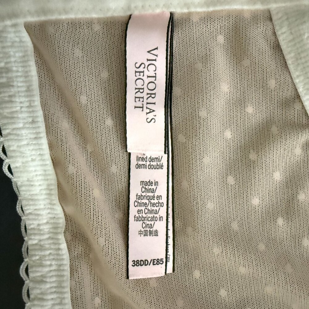 Victorias Secret Dream Angels 38DD Lace Lined Demi Bra Bralette Off White Bridal - Picture 7 of 10